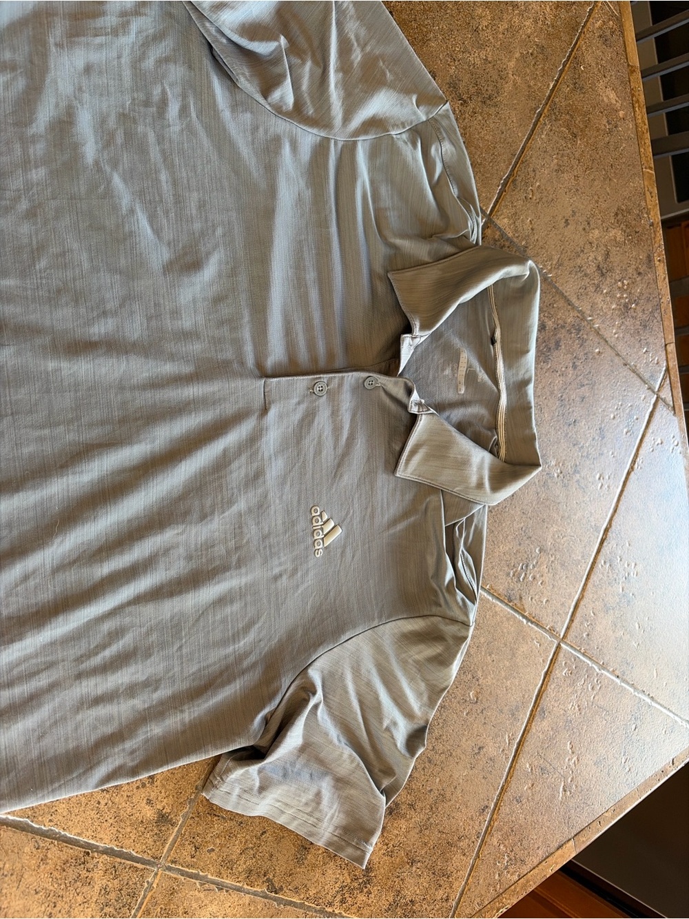 adidas Light Gray Men's Polo with Embroidered Logo